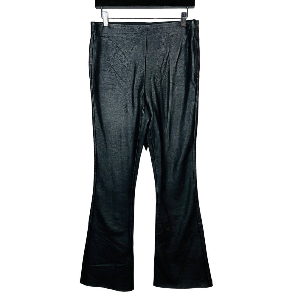 Topshop Faux Leather Pants Leggings Side Zip Black - 8